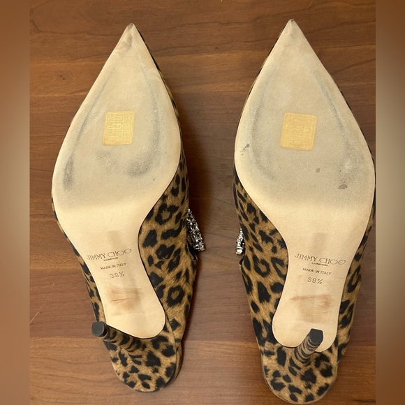 JIMMY CHOO
Women's Bing 100 Embellished Leopard
Print High Heel Mules - Picture 8 of 8